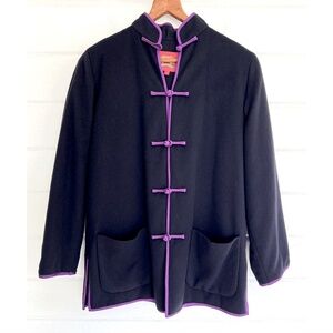 SHANGHAI TANG 100% Cashmere Tang Jacket w/ Silk Lining in Black - S/M